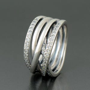 Genuine PANDORA Entwined Ring 190919CZ Sterling Silver Cz Brand New RETIRED Comes with PANDORA Gift Pouch Fast Postage