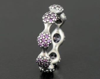 Genuine PANDORA Love Pod Purple 8 Pod Ring 190889ACZ Sterling Silver Cz Brand New RETIRED Comes with PANDORA Gift Pouch Fast Postage