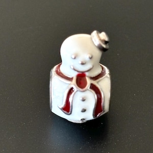 Genuine PANDORA Happy Snowman Charm 791406ENMX Sterling Silver White Enamel New RETIRED Comes with PANDORA Gift Pouch Fast Postage