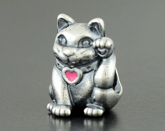 Genuine PANDORA Lucky Cat Charm 790989EN05 Brand New RETIRED Comes with PANDORA Gift Pouch Fast Postage