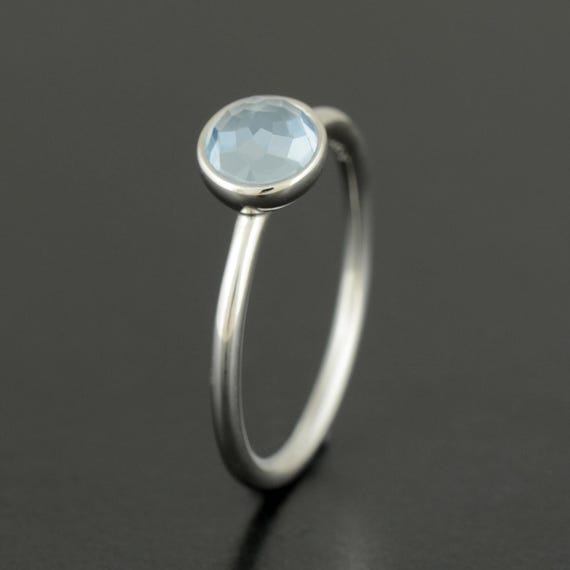 Genuine PANDORA March Birthstone Droplet Ring 191012NAB Retired