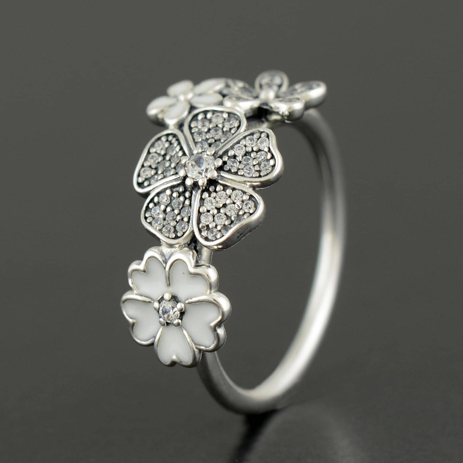 Genuine PANDORA Shimmering Bouquet Ring 190984CZ Sterling
