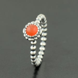 Genuine PANDORA July Carnelian Birthstone Ring 190854CAR Retired Brand New Comes with Pandora Gift Pouch Fast Postage Fast Post Size 50