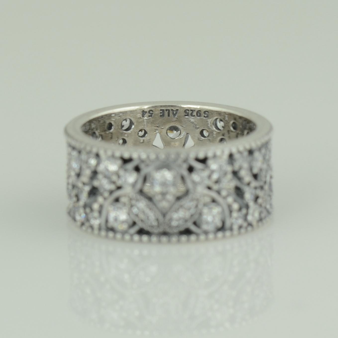 Genuine PANDORA Shimmering Leaves Ring 190965CZ Sterling Silver Cz