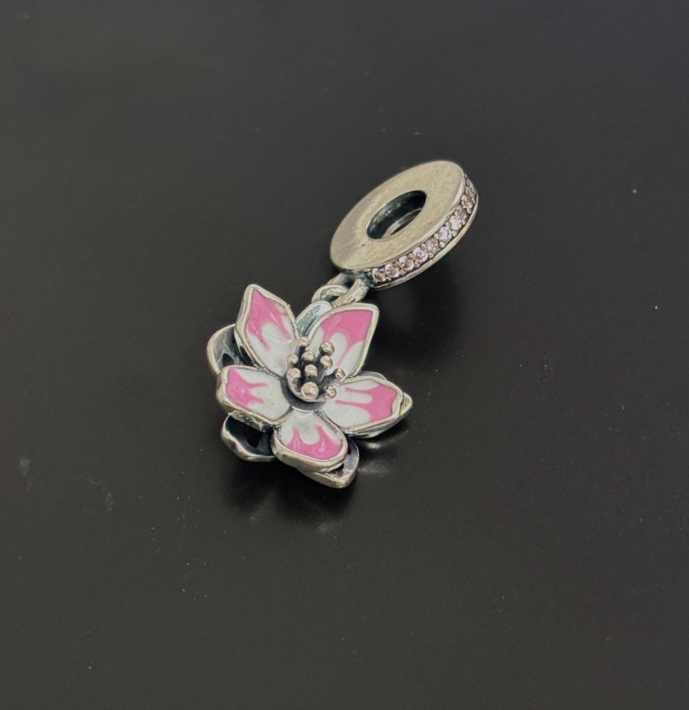 Genuine PANDORA Cherry Blossom Moveable Dangle Charm 790667C01 Sterling Silver Brand New Comes with PANDORA Gift Pouch Fast Postage