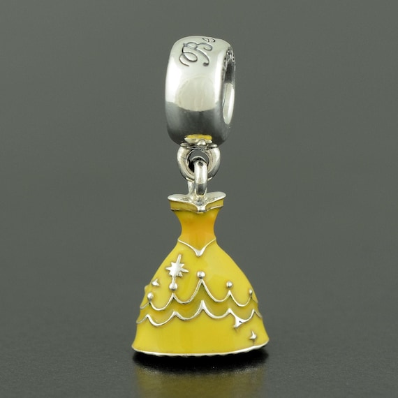 disney princess dress pandora charms Pandora Disney 791576ENMX Belle's Dress Charm