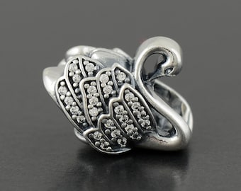 Genuine PANDORA Majestic Swan Charm 791732CZ Sterling Silver Cz Brand New RETIRED Comes with PANDORA Gift Pouch Fast Postage