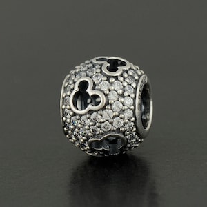 Genuine PANDORA Disney Mickey Silhouettes Charm 791442CZ Sterling Silver Cz Brand New RETIRED Comes with PANDORA Gift Pouch Fast Postage
