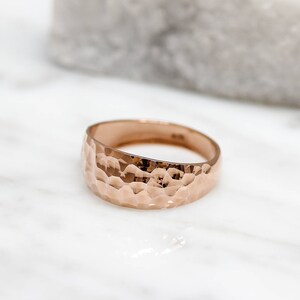 Stacking ring Light Gold Rose Gold Choice of Silver Hammered Stacking Sterling Silver Ring Handmade