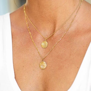 Pyramid Style Round Sterling Silver / Light Gold Pendant NEW COLLECTION