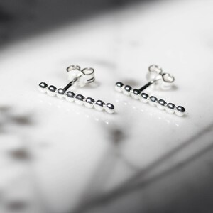 Bubble Collection Stud Earrings / Sterling Silver, Light Gold Handmade, Minimalist