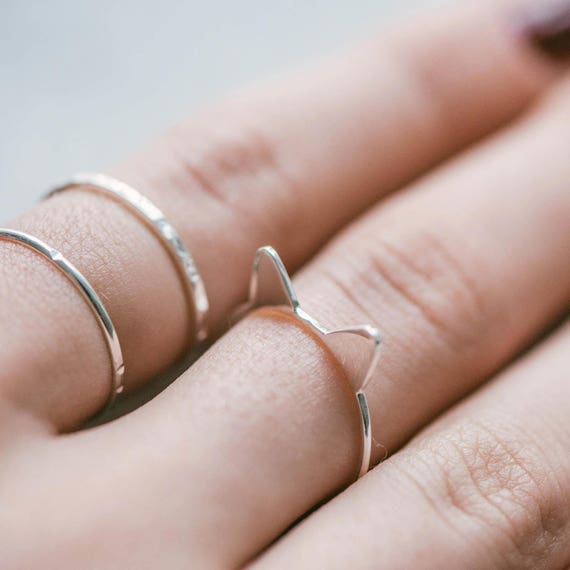 Stacking ring Light Gold Rose Gold Choice of Silver Hammered Stacking Sterling Silver Ring Handmade