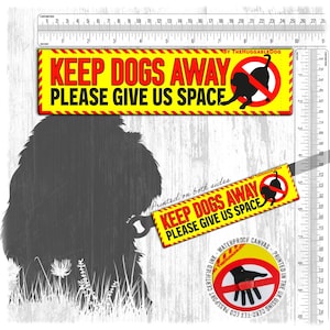 NEW! Keep dogs AWAY, please give us SPACE. Warning leash sleeves for dogs.