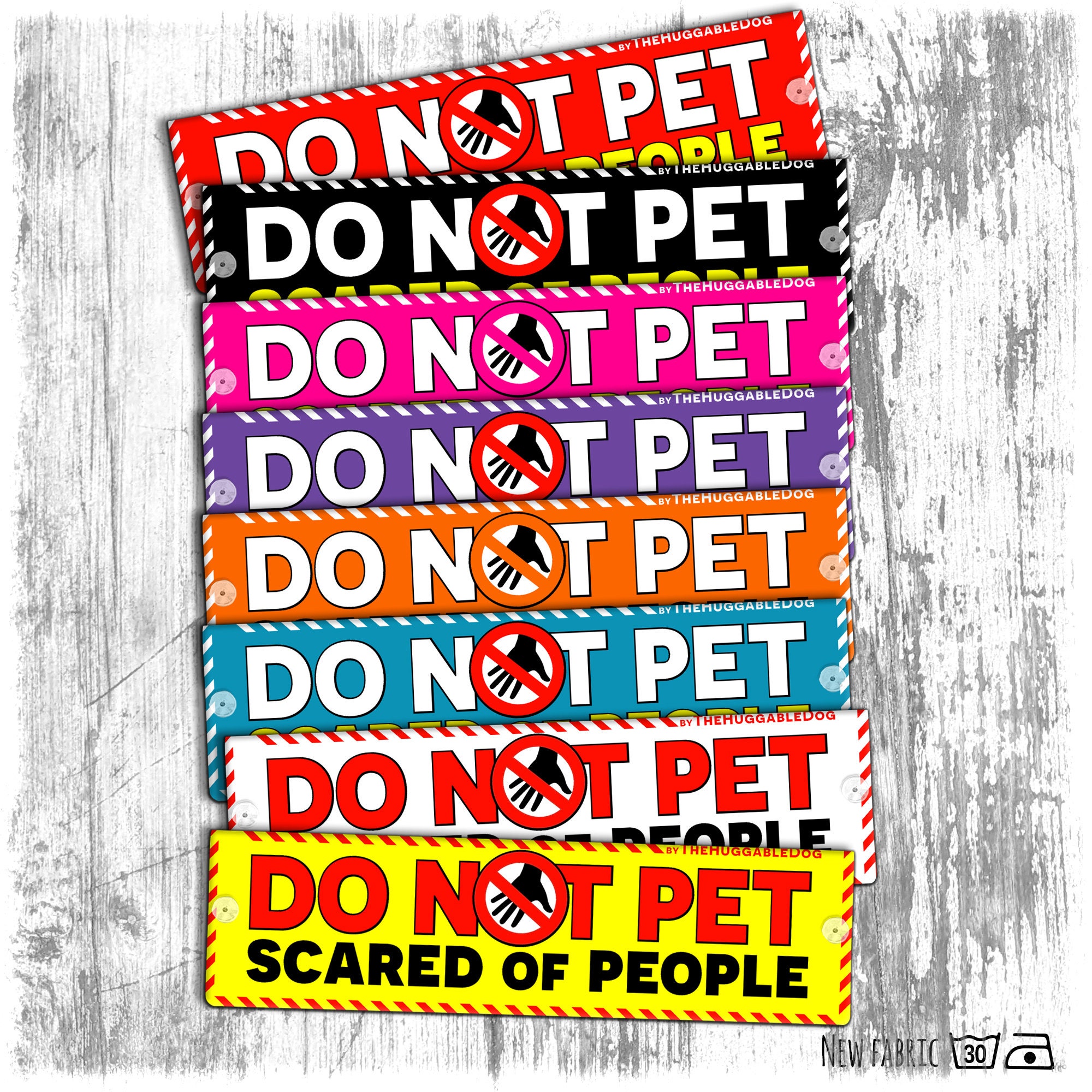 DO NOT PET, Scared of People, Warning Leash Sleeves for Dogs. 