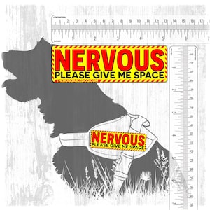 Nervous Dog Patch: Please Give Me Space - Hook Fastener. Mix and match.