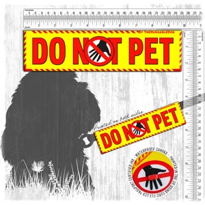 DO NOT PET. Warning leash sleeves for dog training.