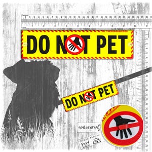 DO NOT PET. Warning leash sleeves for dog training.