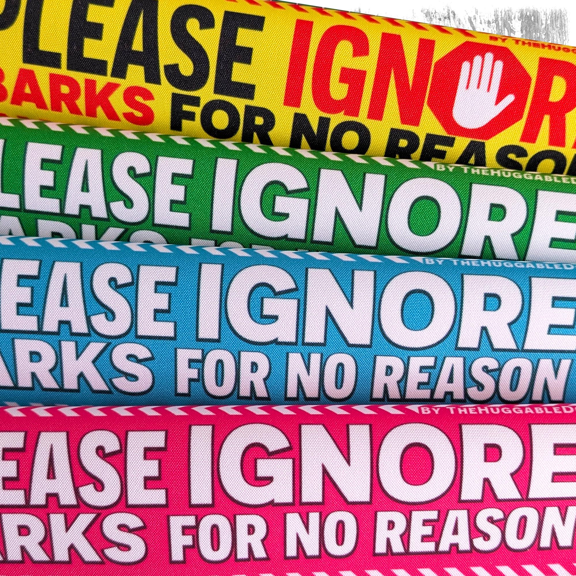 Lustige Hundeleine „Please Ignore Me“ – Gelbe Hülle Für Halsband, Polyester, 22 X 6 Cm