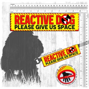 Warning leash sleeves for Reactive Dogs. Please give SPACE.