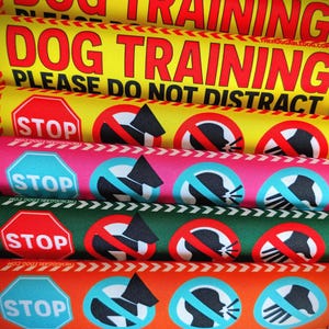 Manicotto per guinzaglio da addestramento per cani: cartelli "Non distrarre" con la scritta "Per favore, non disturbare".