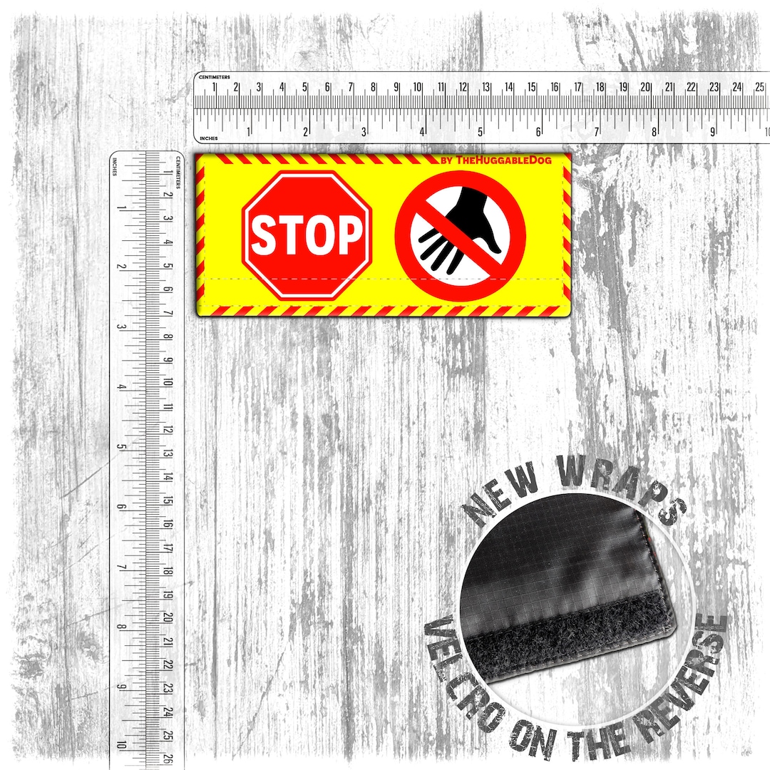 Lustige Hundeleine 'Stop Do Not Pet' – Wickelhülle Aus Polyester, 22x6 Cm, Gelb, Für Alle Leinen