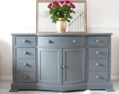 Vintage buffet sideboard- Bow fronted sideborad - Vintage dresser - Antique sideboard - Credenza - TV stand - Upcycled furniture