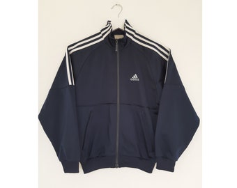 Vintage Adidas 3 stripes sports jacket dark blue XS