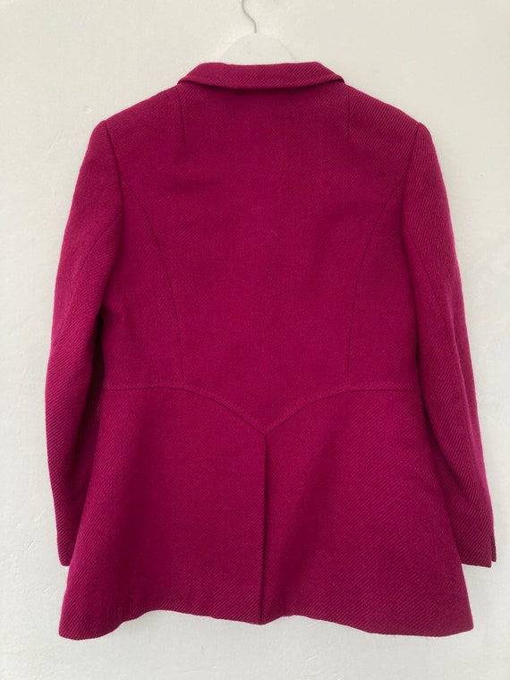 Vintage women's fuchsia magenta pink wool peacoat… - image 3