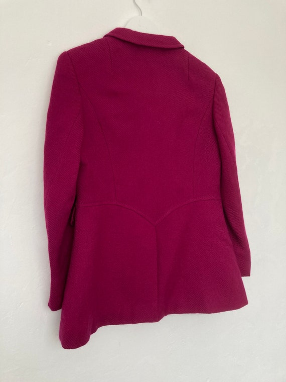 Vintage women's fuchsia magenta pink wool peacoat… - image 9