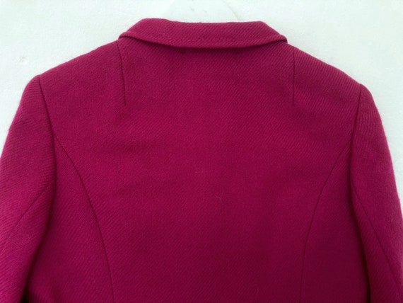 Vintage women's fuchsia magenta pink wool peacoat… - image 7