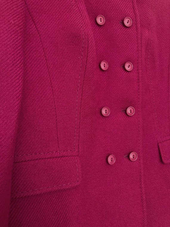 Vintage women's fuchsia magenta pink wool peacoat… - image 5