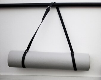 Leather yoga mat strap | Adjustable Mat shoulder strap | Yoga or gym mat carrier | Exercise mat strap | Yoga accessories