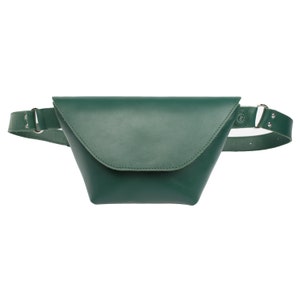 Versatile Leather Fanny Pack Green | Hip Bag for Women | Stylish and Functional Belt Bag | Festival Bum Bag, Crossbody Pouch, Sling Bag