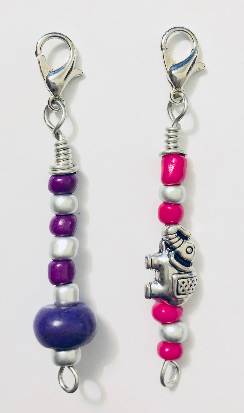 Beaded Zipper Charms Set of 2