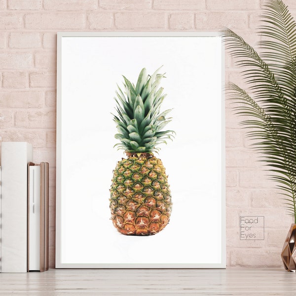 Tropical Fruit Print, Pineapple Wall Art, Tropical Pineapple Printable, Pineapple Photography, Scandinavian, Pineapple Art, Printable