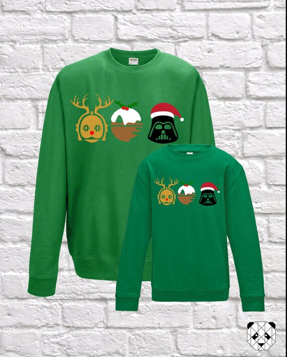 father and son matching christmas jumpers