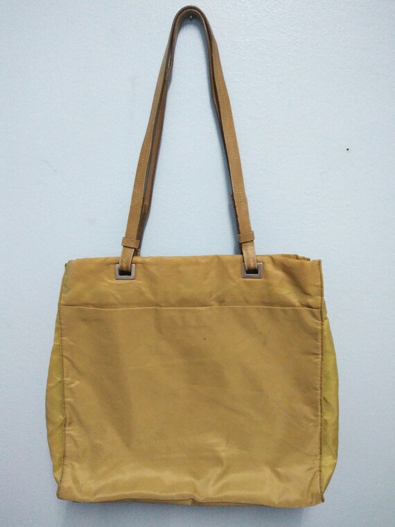 Authentic Prada Nylon Cream Shoulder Bag / Prada B