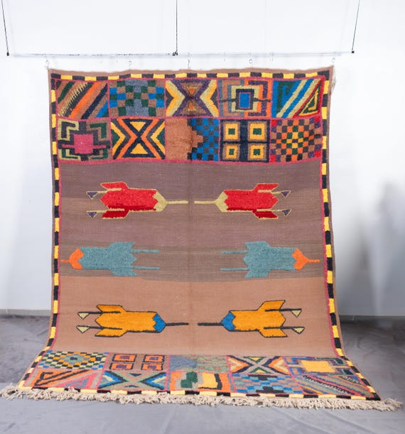 Großer Vintage Taznkht Teppich 250x200 cm, handgeknüpft