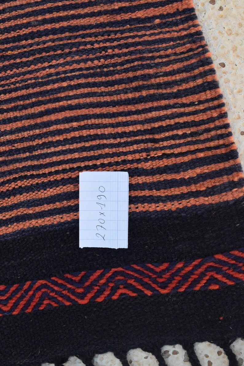 Moroccan Rug 6x8 Zanafi Red Orange Black Berber Kilim Etsy