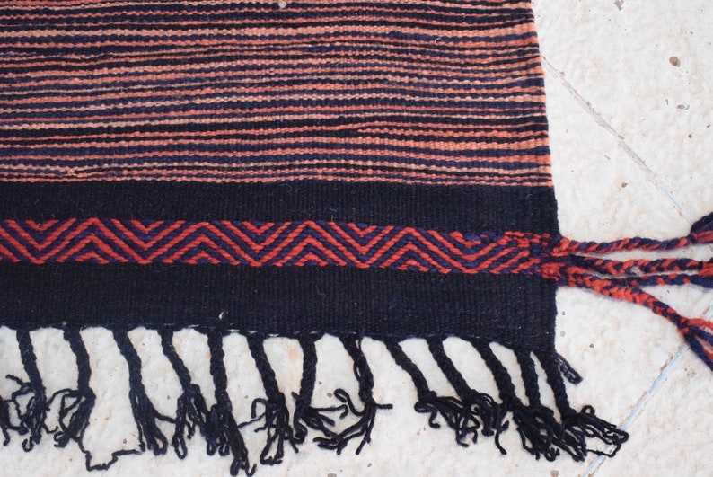 Moroccan Rug 6x8 Zanafi Red Orange Black Berber Kilim Etsy