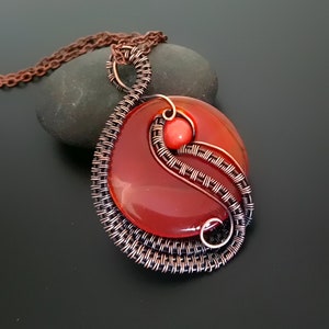 Brown donut pendant bead Agate Wire Wrapped Pendant, Birthday Gifts For Her, Wire wrapped necklace