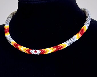 Native American Beadwork Rope Necklace | Etsy