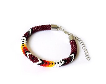 BROWN Ethnic inspired bracelet, birthday gifts for her, beadwork native style jewelry  #1
