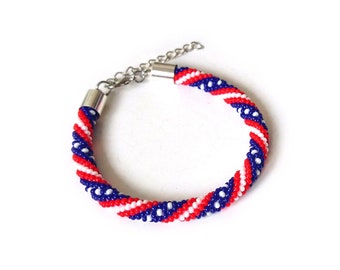 4th of july memorial day patriotic gifts, american flag bracelets for women