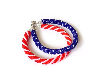 4th of july american flag  beaded bracelets for women, memorial day patriotic gifts