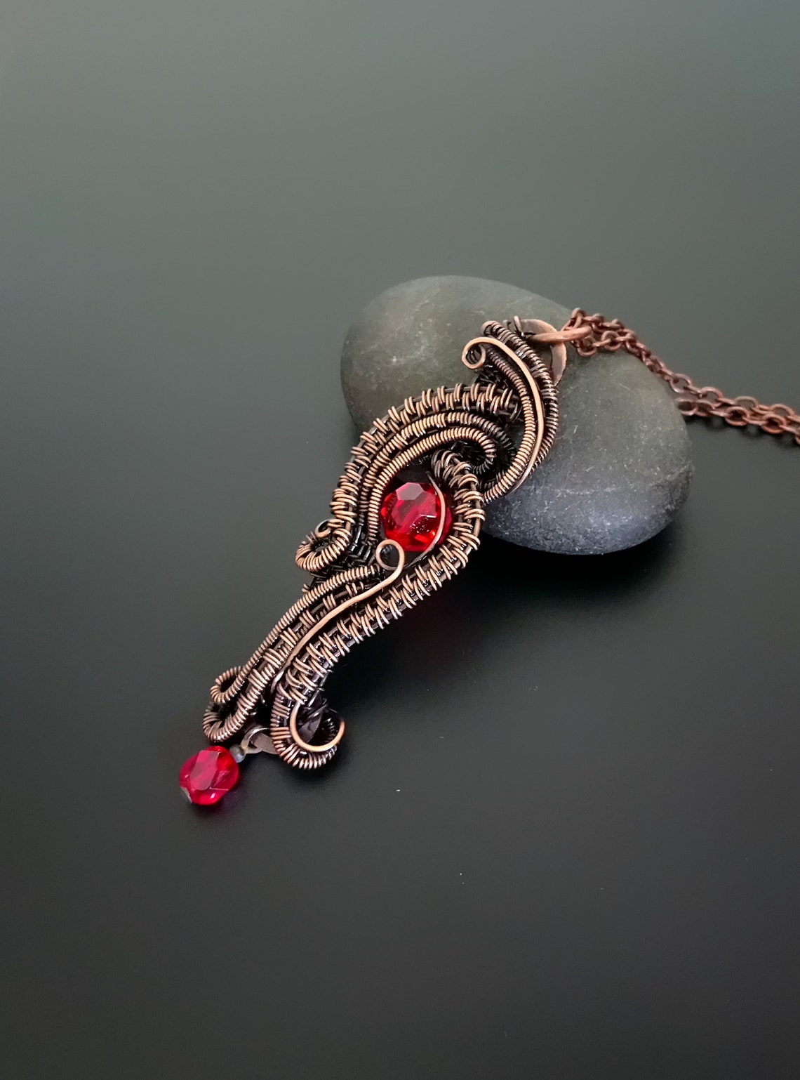 William Copper Necklace Red main image 1