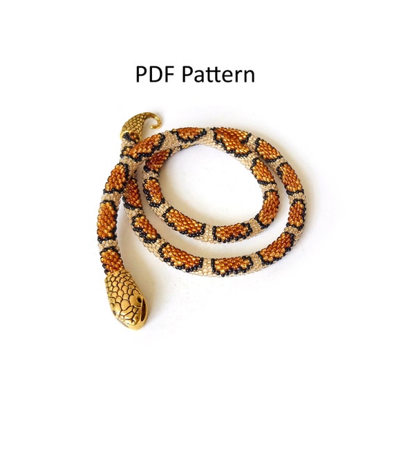 PDF Pattern Snake Beadwork Necklace Snake Jewelry Beaded Etsy UK