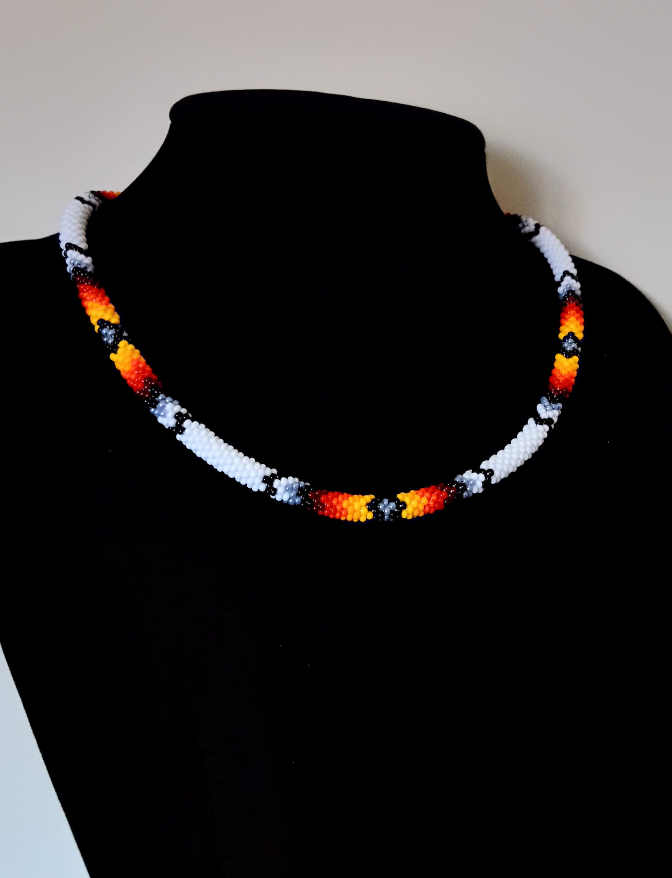 Native american beaded rope necklace sale
