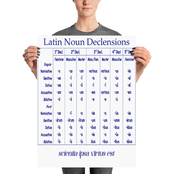 Latin Noun Declension Chart