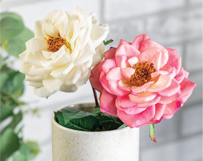 Large Real Touch Open Rose Artificial Rose Silk Flower Etsy